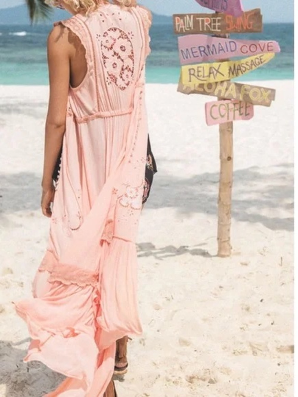 SPELL 🌸 Isla Bonita Peach/Blush Gown/Duster Small RARE